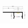 LED profil sín, UNI-TILE12 PLUS180° csempe LED profil 2000mm