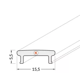 Led profil takaró, FLOOR 8 profilhoz, 2m/szál