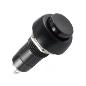   Nyomókapcsoló, 1 áramkör - 2 állás, beép.: 12 mm, fekete, beépíthető nyomógomb