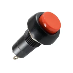   Nyomókapcsoló, 1 áramkör - 2 állás, beép.: 12 mm, piros, beépíthető nyomókapcsoló
