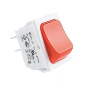   Világítós billenőkapcsoló, 2 áramkör - 2 állás, beép.: 31 x 22 mm, piros