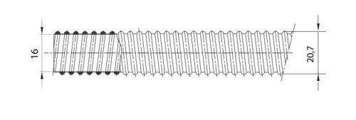 Spirálcső D16  DX30016  500UV16