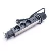Too asztalba süllyeszthető elosztó, 3x2P+F, 2xUSB A Szálcsiszolt, IP20, PPS-306-3BR 