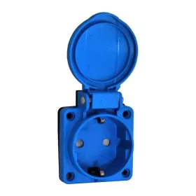   Ipari beép. háztartási dugalj gyerekvédővel 250V 16A kék IP54  T.plast