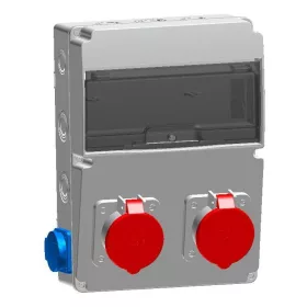   Szerelt doboz 1db 16A 5P  +1db 32A 5P + 2db 2P+F beépített dugaljjal  IP44 VEZETÉKELVE, 3320-004-570