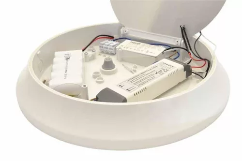 Műanyag búrás, védett fali LED lámpatest inverterrel 28/2W, 2100/140lm, 4000K, IP54
