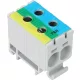 Főáramköri leágazó kapocs,sínre szerelhető,kék-zöld-sárga, 2.5-35mm2, max. 1000VAC, 1500VDC, max.135A