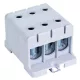 Főáramköri leágazó kapocs, sínre szerelhető, szürke, 3x6-50mm2, max. 800VAC, max.160A