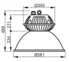 LED csarnokvilágító 200 W, porszórt, kültéri100-240 VAC, 18000 lm, 4500 K, 50000 h, IP65
