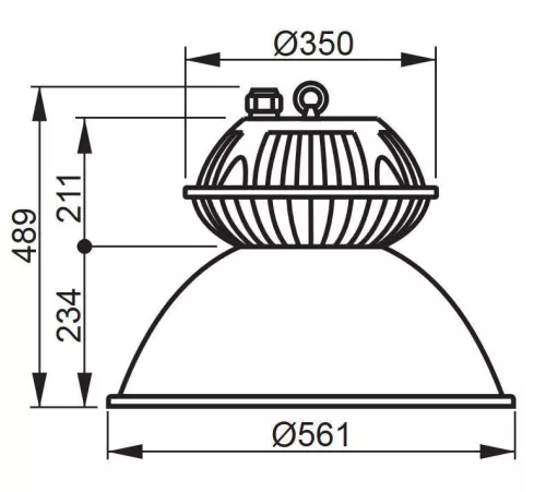 LED csarnokvilágító 200 W, porszórt, kültéri100-240 VAC, 18000 lm, 4500 K, 50000 h, IP65
