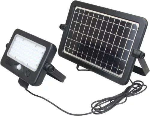 Napelemes LED fényvető mozgásérzékelővel, 10 W, 4000 K, 1100 lm, IP65, 3,7V 7200 mAh