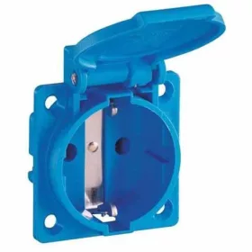   Beépíthető csatlakozóaljzat, oldalsó védőérintkezővel, kerek16A, 250V, 2P+E, IP54 (SCHUKO)