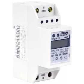   LCD kijelzésű fogyasztásmérő, közvetlen, 1 fázisú, 2 modul, 230VAC / 10(60)A