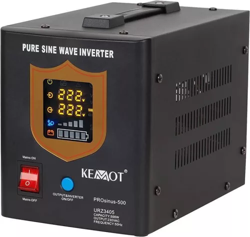 Szinuszos szünetmentes tápegység 12V / 500W Fekete
