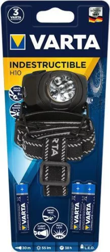 Fejlámpa + elem, 5 LED, 55lm, max 38h