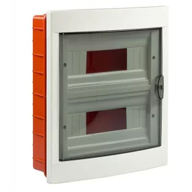   Lakáselosztó, 2x12 modul, átlátszó ajtó, süllyesztett 