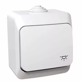 CEDAR PLUS Egypólusú nyomó, lámpajellel, IP44, fehér