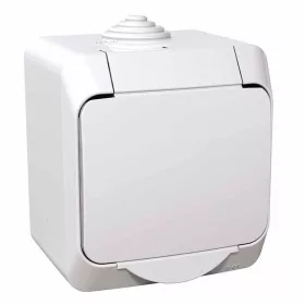   CEDAR PLUS 2P+F csatlakozóaljzat, biztonsági zsaluval, csapófedéllel, IP44, fehér