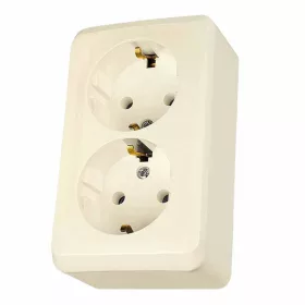 PRIMA 2x2P+F csatlakozóaljzat, 16A, krém
