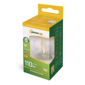   LED fényforrás, FILAMENT COG átlátszó búra, E27, 1W, 110lm, 4000K, Spectrum LED