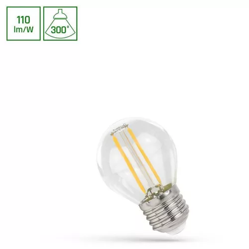 LED fényforrás, FILAMENT COG átlátszó búra, E27, 1W, 110lm, 4000K, Spectrum LED