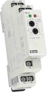Áramfigyelő relé, PRI-51/5, áramtartomány AC 0,5-5A, áramváltóval is használható
