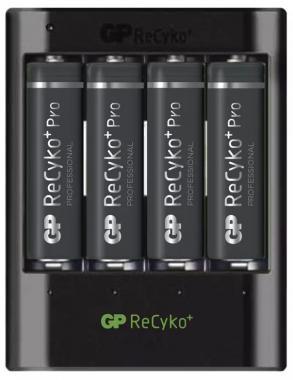 GP USB akkumulátor töltő 4 db AA méretű akkuval, U421 + 4×AA GP ReCyko+ Pro, 1-4 csatornás töltés